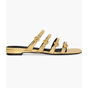 Rebecca Minkoff Gold Buckle Vegan Leather Women’s Sandals Size 7.5 NIB